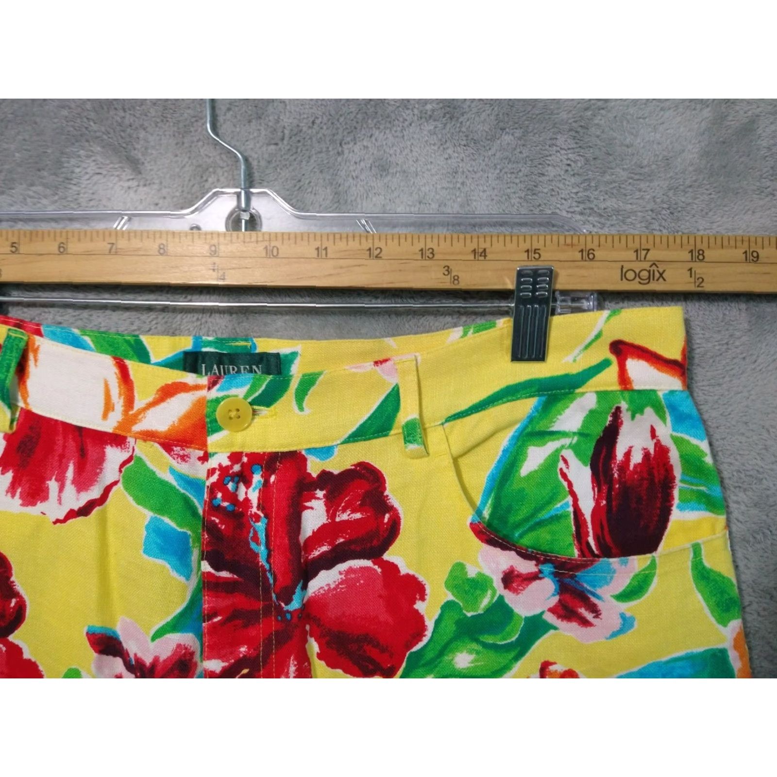 Ralph Lauren Ralph Lauren Pants Womens 14W Linen Floral Tropical Beachy Crop Beachtown Style Cropped High Rise 14W Multi Color Womens Size 36" / US 14 / IT 50 - 3 Thumbnail
