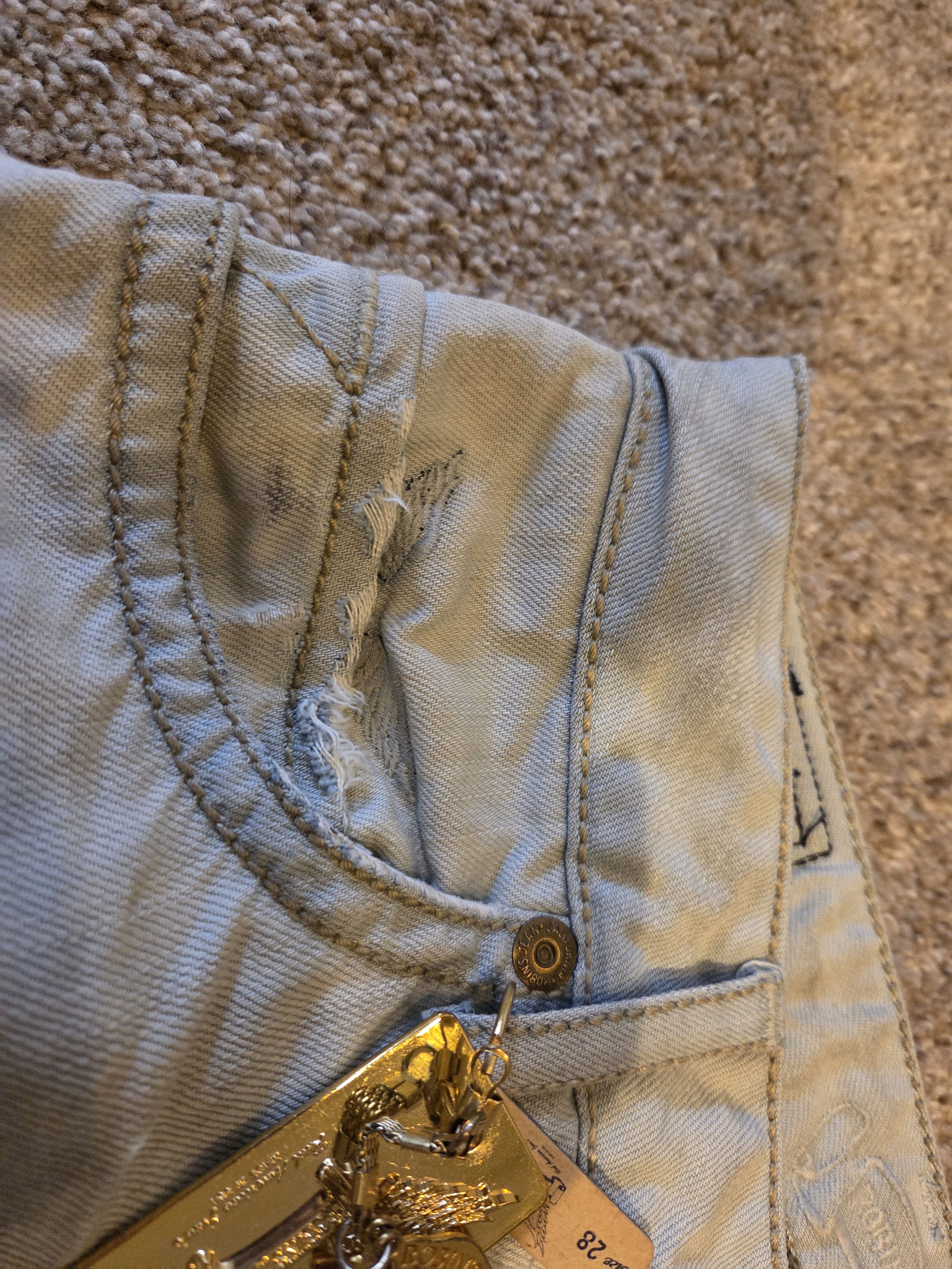 Robins Jeans Long flaps w/ Onyx ans silver studs future wash blue Size US 28 / EU 44 - 4 Thumbnail