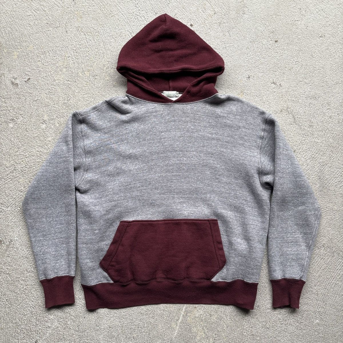 WAREHOUSE HELLER'S CAFE Two-Tone Hooded Sweatshirt Size 42