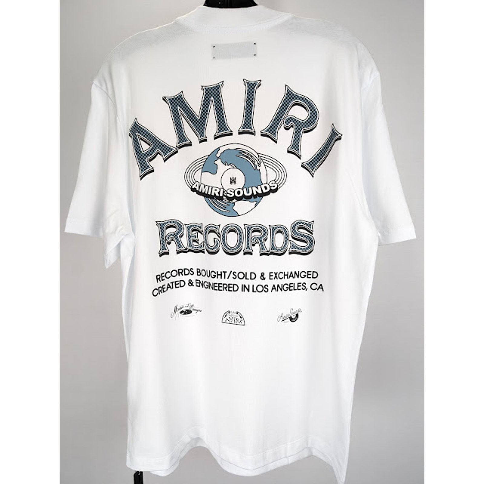 Amiri o1rshd1 Global Records T-Shirt in White M Size US M / EU 48-50 / 2 - 9 Thumbnail