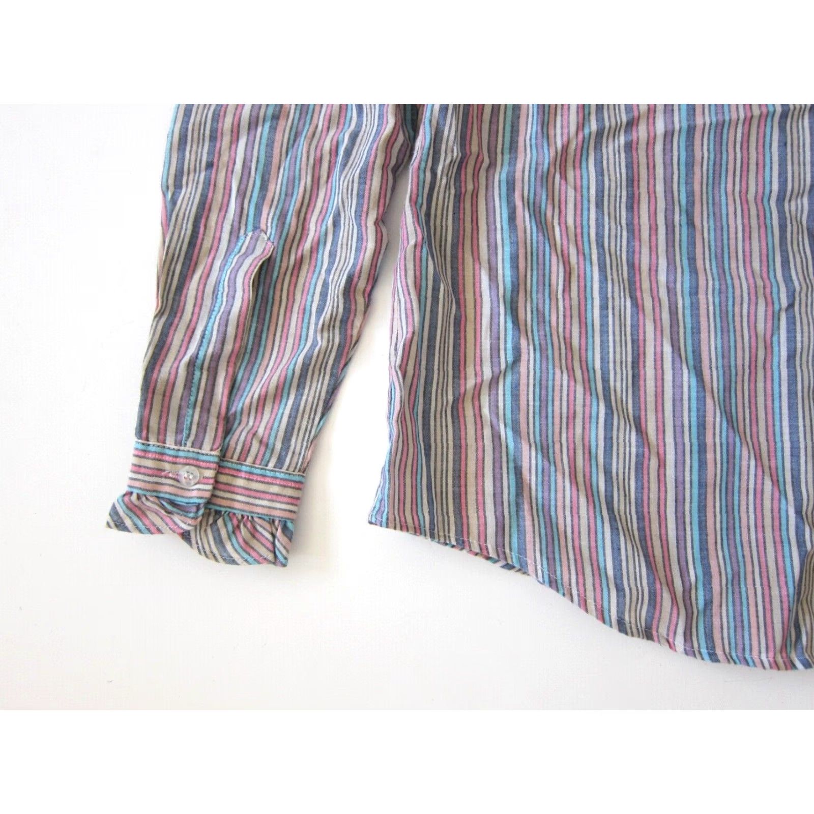 Vintage VINTAGE High Meadows Blouse Shirt Pink Stripe Long Sleeve Button M-L Womens Size M / US 6-8 / IT 42-44 - 5 Thumbnail