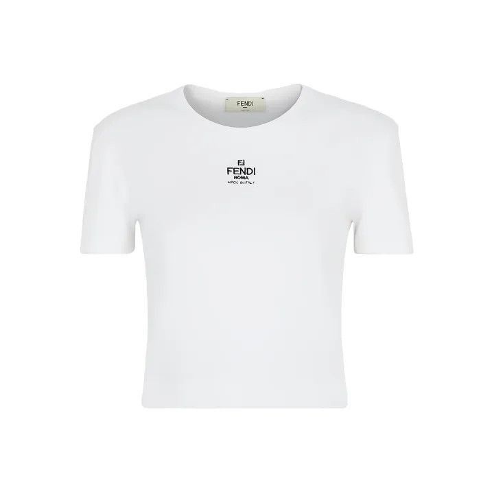Fendi Fendi Logo Print Short Sleeve T-Shirt -2507 Size M / US 6-8 / IT 42-44 - 1 Thumbnail