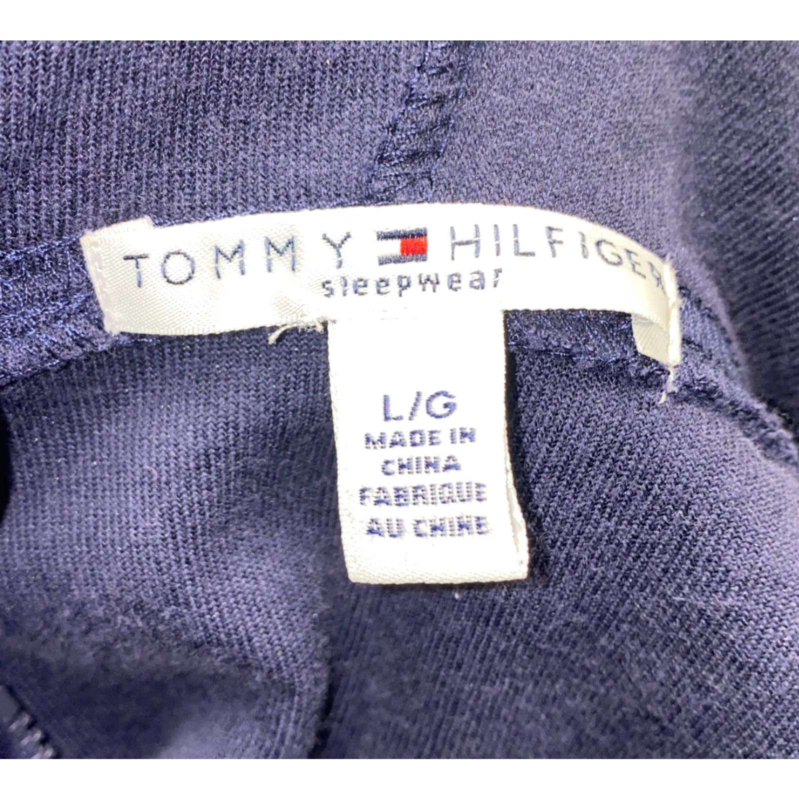 Tommy Hilfiger Tommy Hilfiger Womens Velour Sleep Suit Jacket Pants Blue M L Sleepwear, 80% Cotton 20% Polyester, Solid, Regular, Fall Winter Spring, Women Size 32" / US 10 / IT 46 - 7 Thumbnail