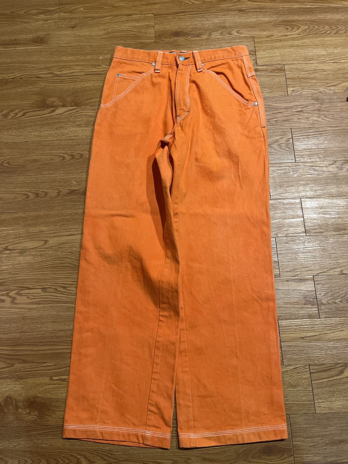 Vintage crazy vintage 90’s orange baggy regal wear jeans Size US 29 - 2 Thumbnail