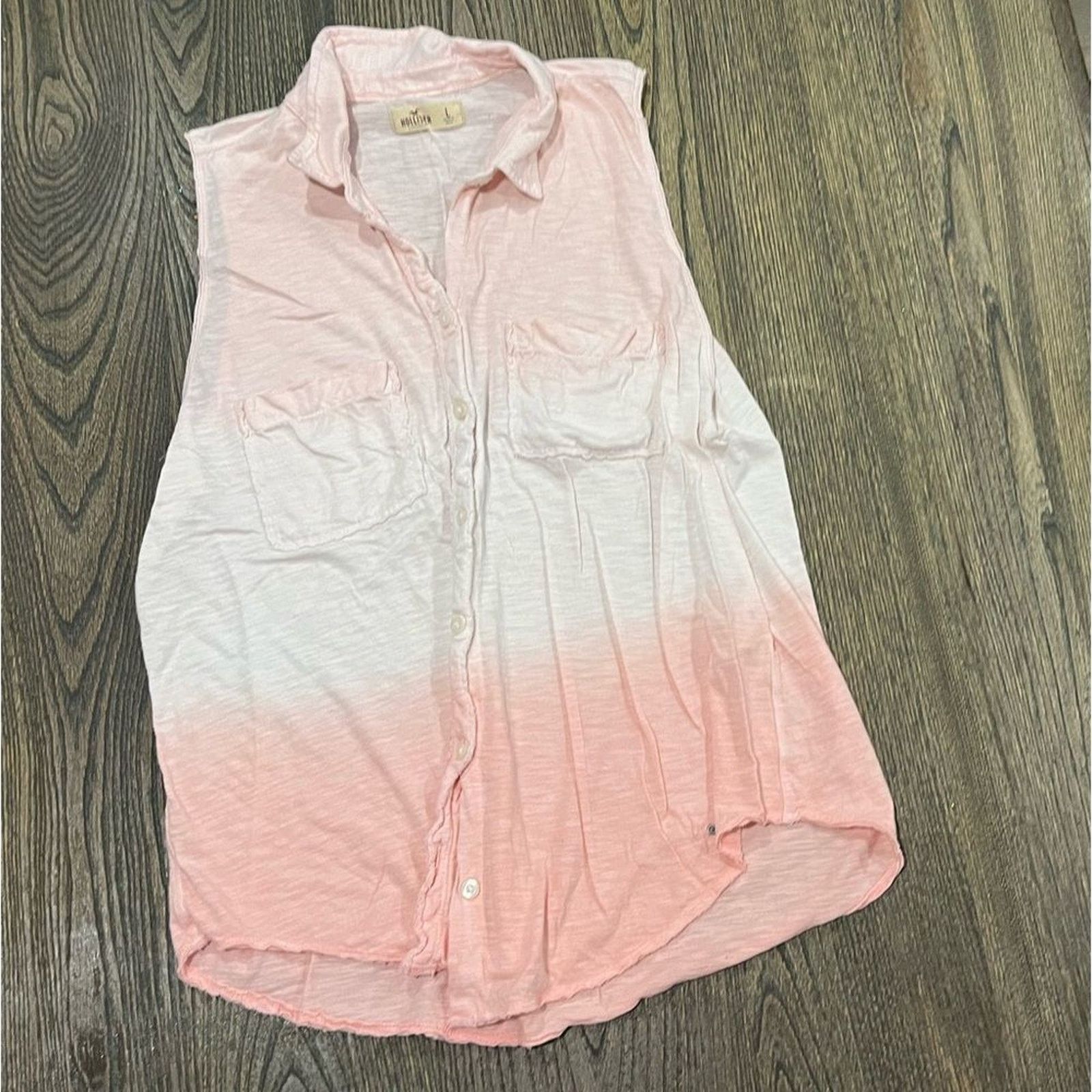 Hollister Hollister Blouse Top Button-Up Sleeveless Collared Chest L Size L / US 10 / IT 46 - 1 Thumbnail