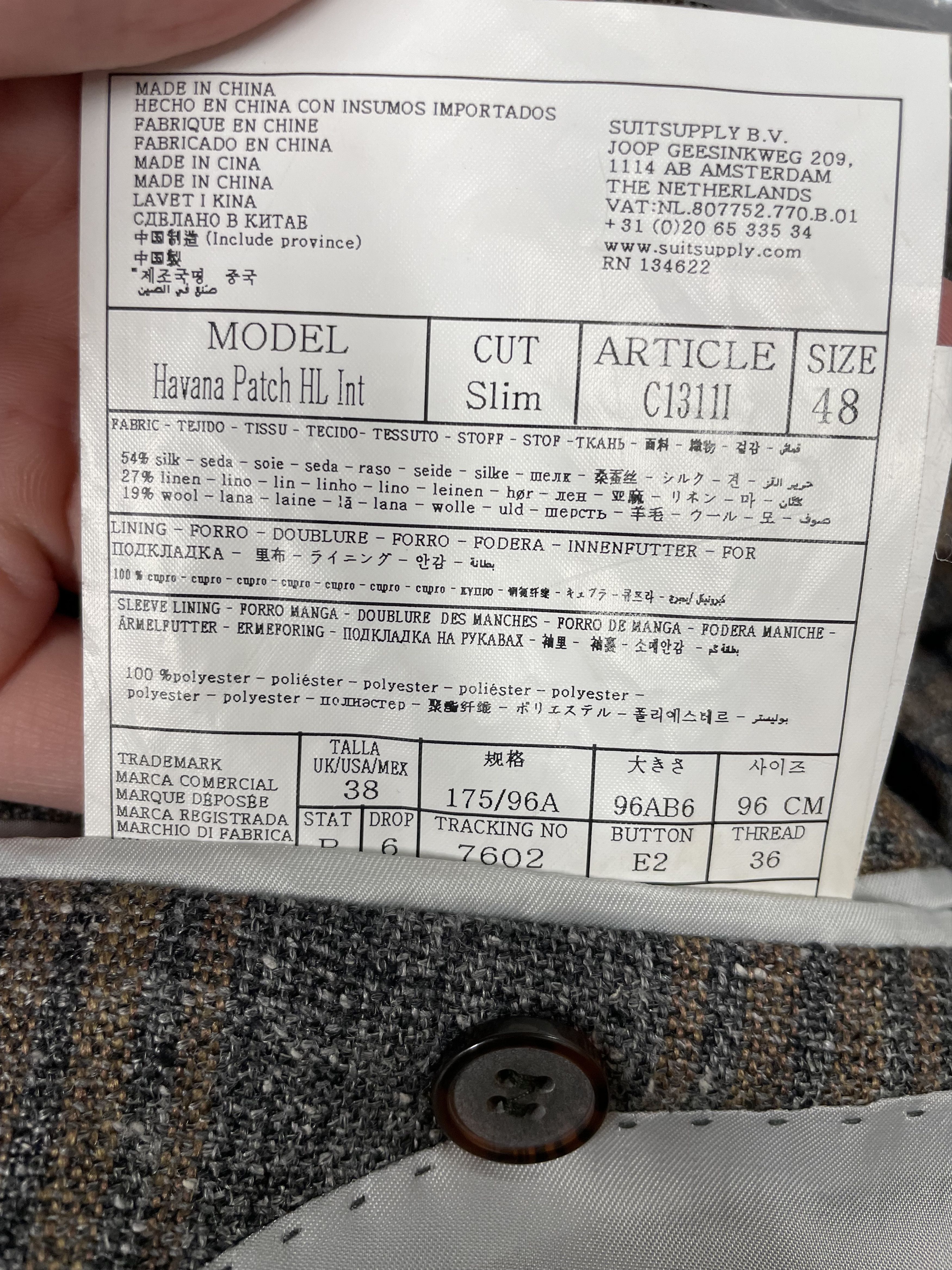 Suitsupply NWT Suitsupply grey checked jacket, size 38R\EU48 Size 38R - 7 Thumbnail