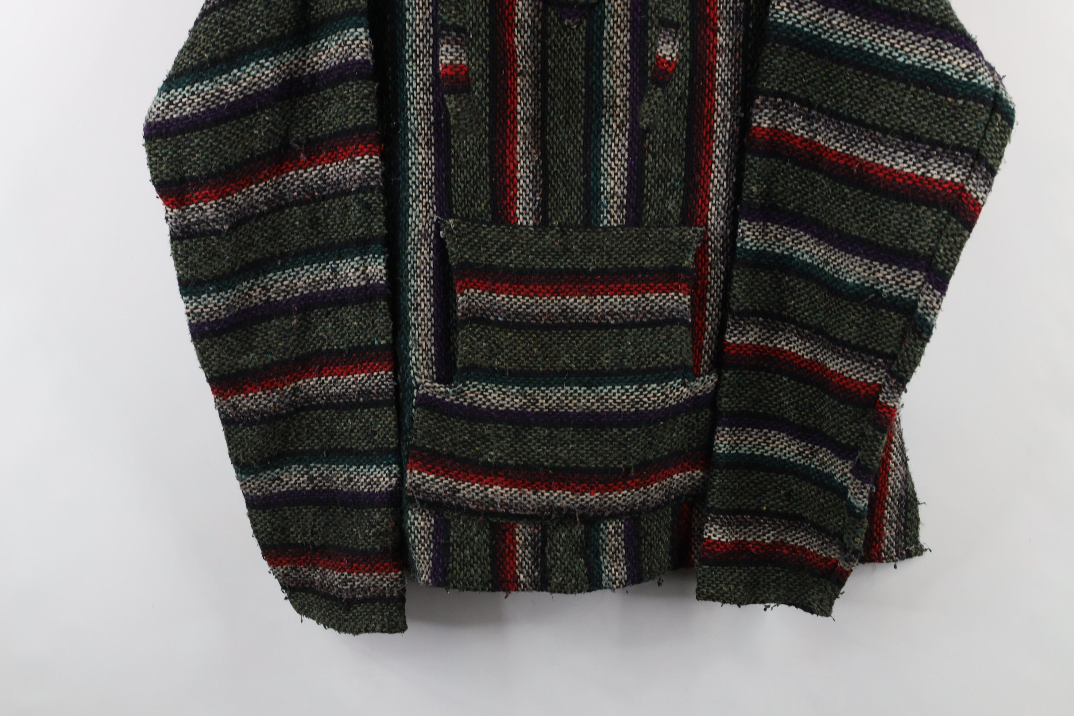 Vintage Vintage 90s Streetwear Knit Drug Rug Hoodie Sweatshirt Size US L / EU 52-54 / 3 - 3 Thumbnail