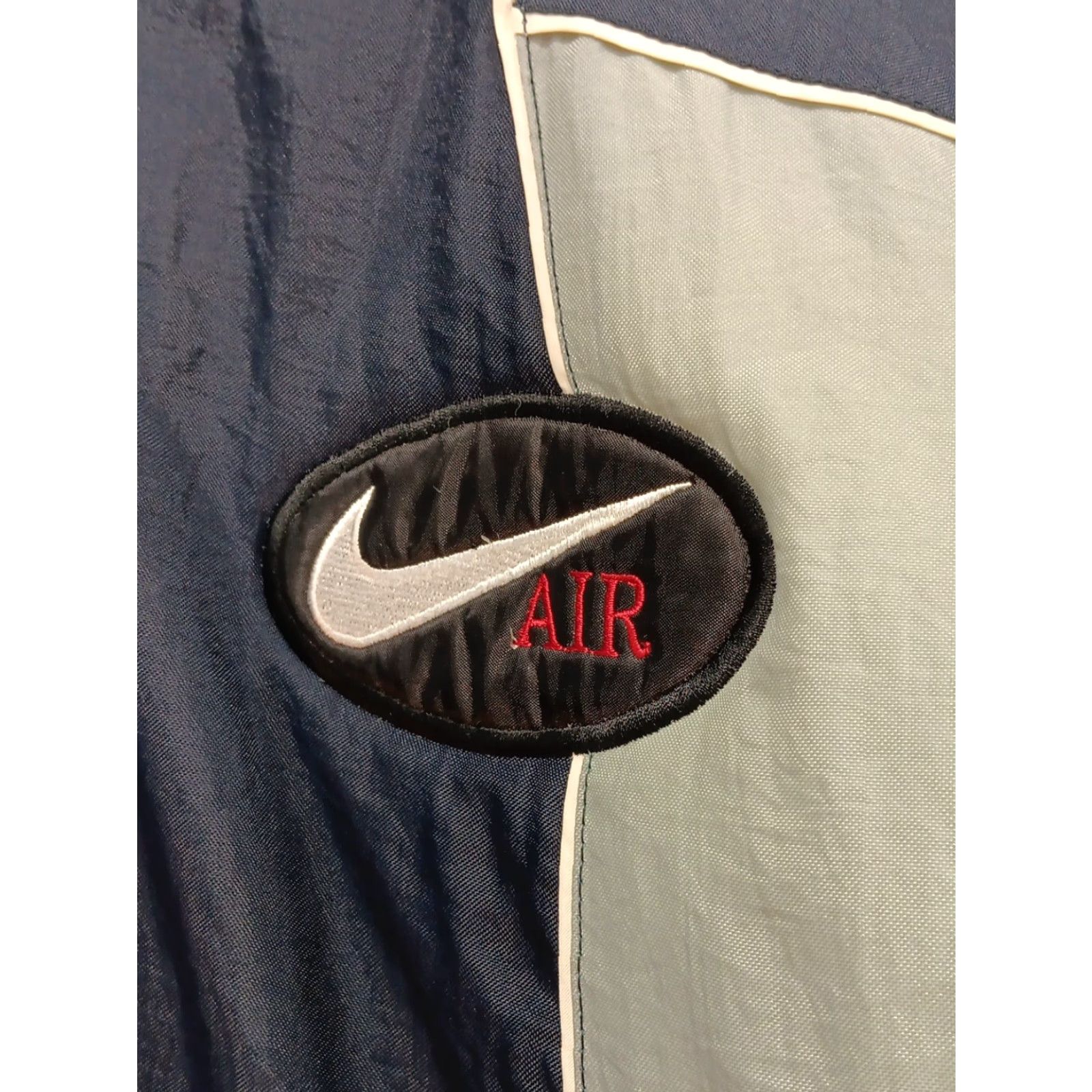 Nike VTG Nike Jacket 90s Mens XL Blue Gray Quilted Lined Full Zip Nylon Softshell Bomber Jacket Big Swoosh USA Size US XL / EU 56 / 4 - 4 Thumbnail