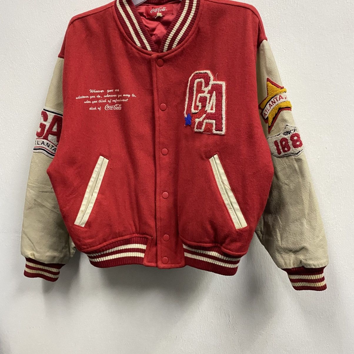 Coca Cola Vintage Coca-Cola 'GA Atlanta' Wool Leather Varsity Jacket Size US S / EU 44-46 / 1 - 4 Thumbnail