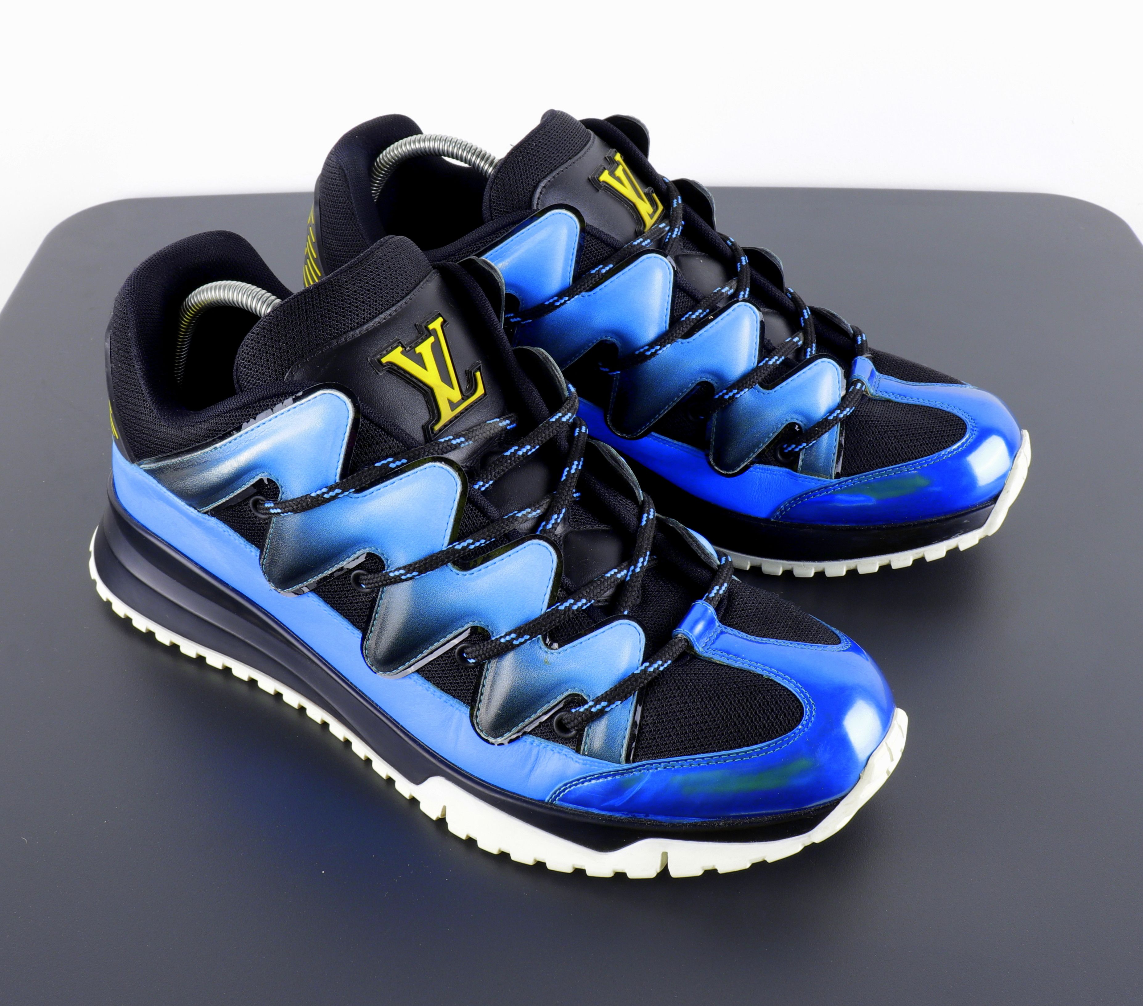 Louis Vuitton Louis Vuitton Calfskin Zig Zag Black Blue Sneakers Size US 11 / EU 44 - 5 Thumbnail