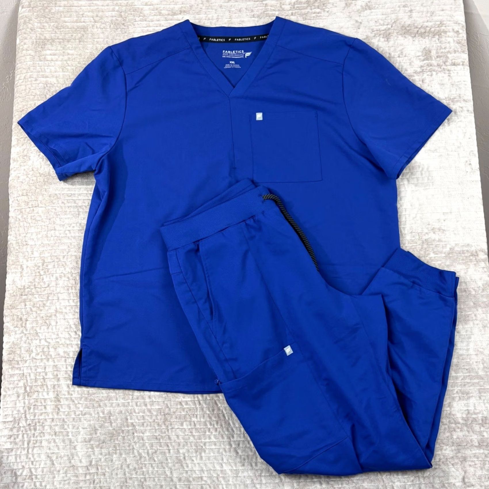 Fabletics Fabletics Scrub Set Royal Blue V-Neck Top XXL Jogger Pants XL Medical Uniform Men Size US XXL / EU 58 / 5 - 2 Thumbnail