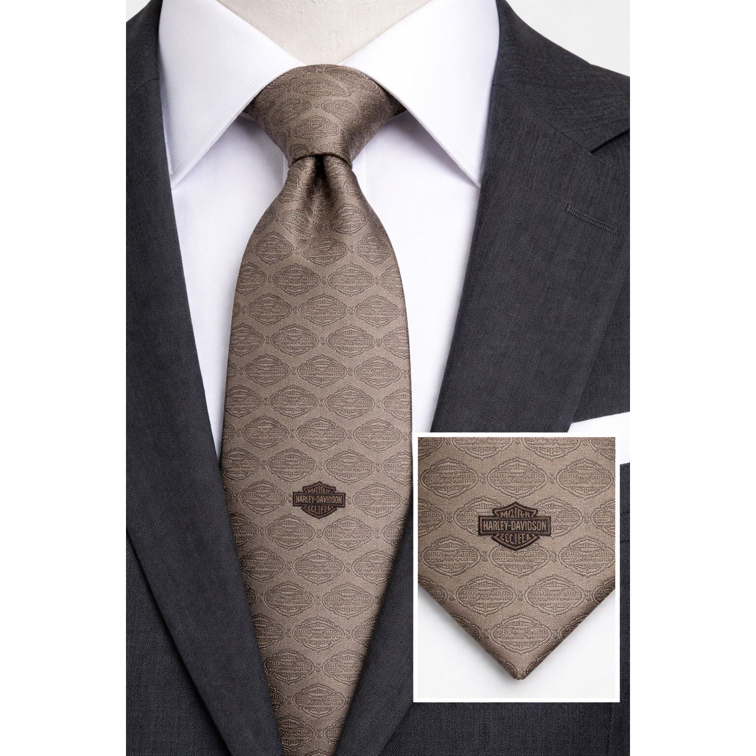 Harley Davidson Harley Davidson Silk Necktie Tonal Logo Ralph Marlin & Co. Size ONE SIZE - 1 Thumbnail