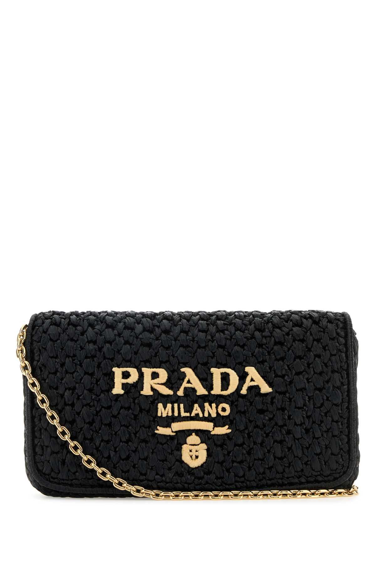 Prada Black Raffia Crossbody Bag Size ONE SIZE - 1 Thumbnail