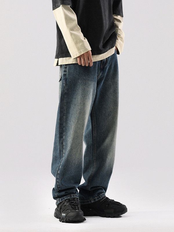 Japanese Brand Men's Retro Washed American Street Style Loose Jeans Size US 32 / EU 48 - 2 Thumbnail