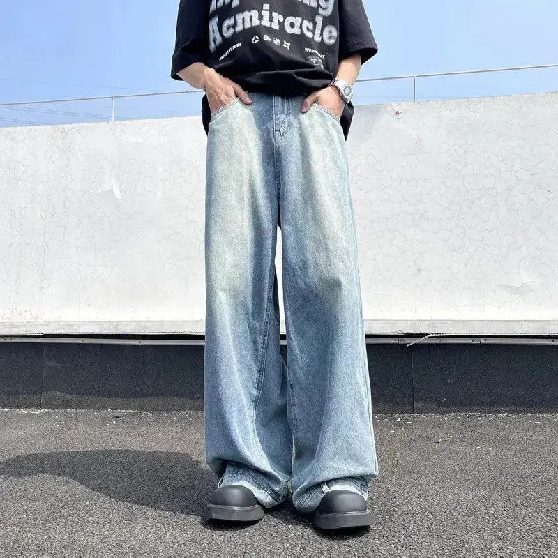 Japanese Brand Retro loose straight leg inverted jeans Size US 32 / EU 48 - 5 Thumbnail