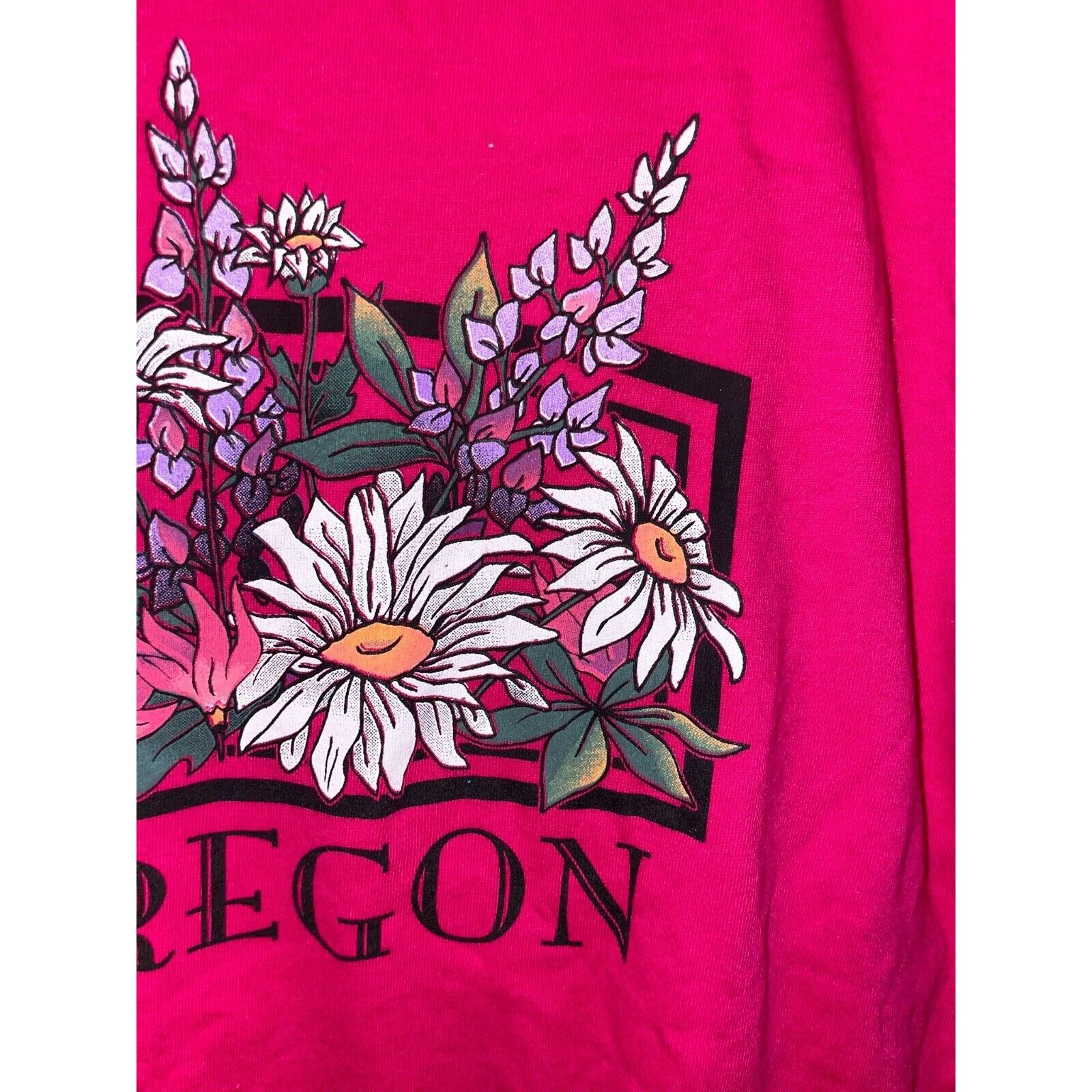 Jerzees Vintage Test Print Shirt Oregon South Dakota Pink Tee 90s M Size US M / EU 48-50 / 2 - 3 Thumbnail