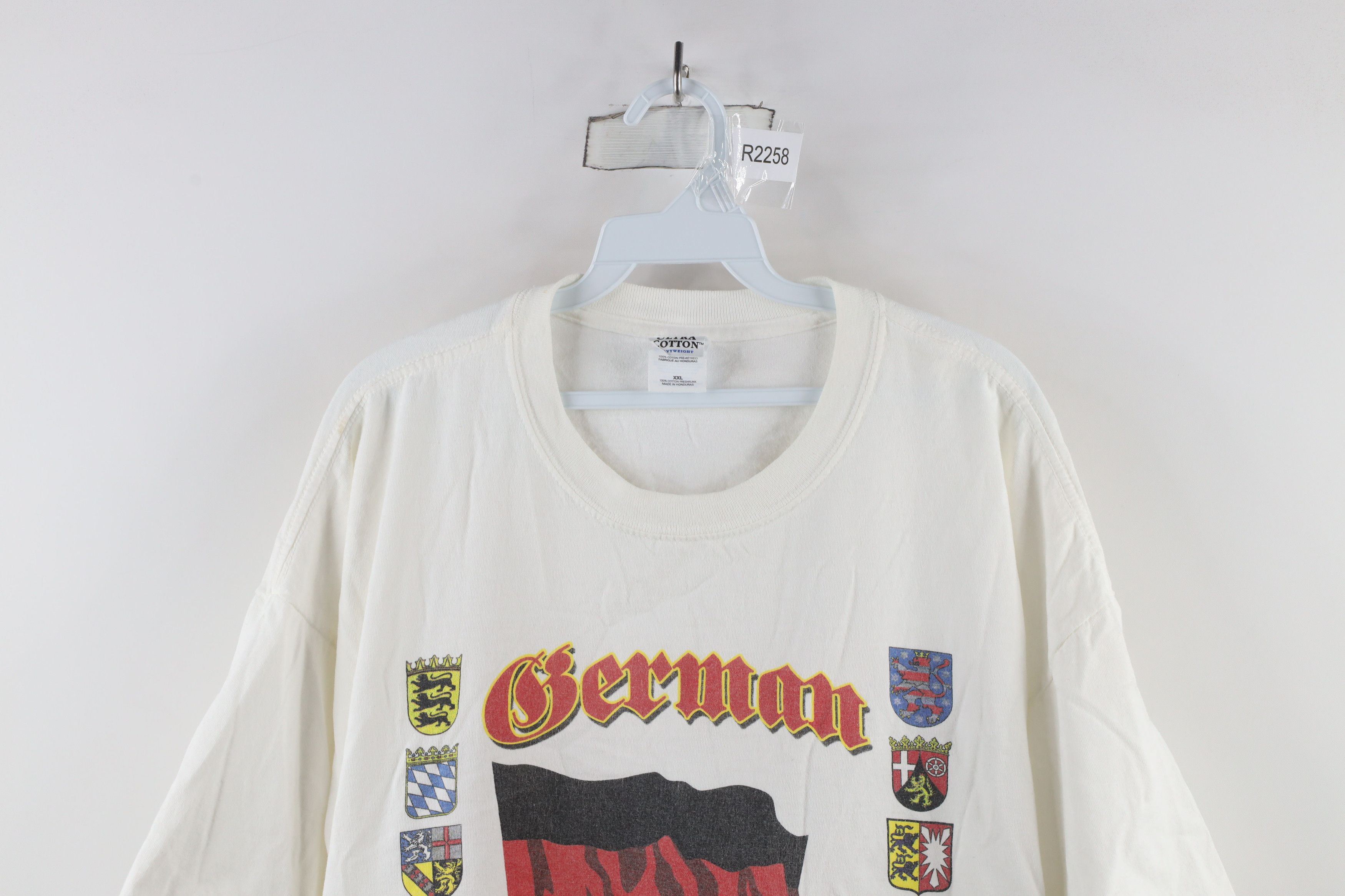 Vintage Vintage 90s Spell Out German Fest Short Sleeve T-Shirt White Size US XXL / EU 58 / 5 - 2 Thumbnail