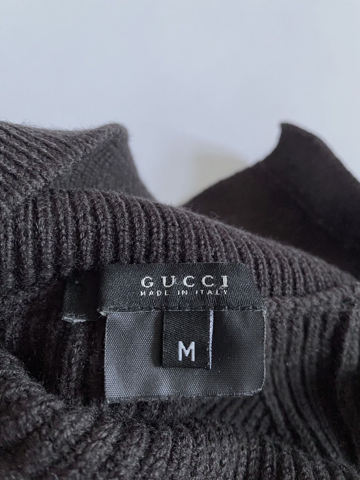 Tom Ford Gucci by Tom Ford Asymmetrical Collar Ribbed Wool Sweater Size US M / EU 48-50 / 2 - 5 Thumbnail