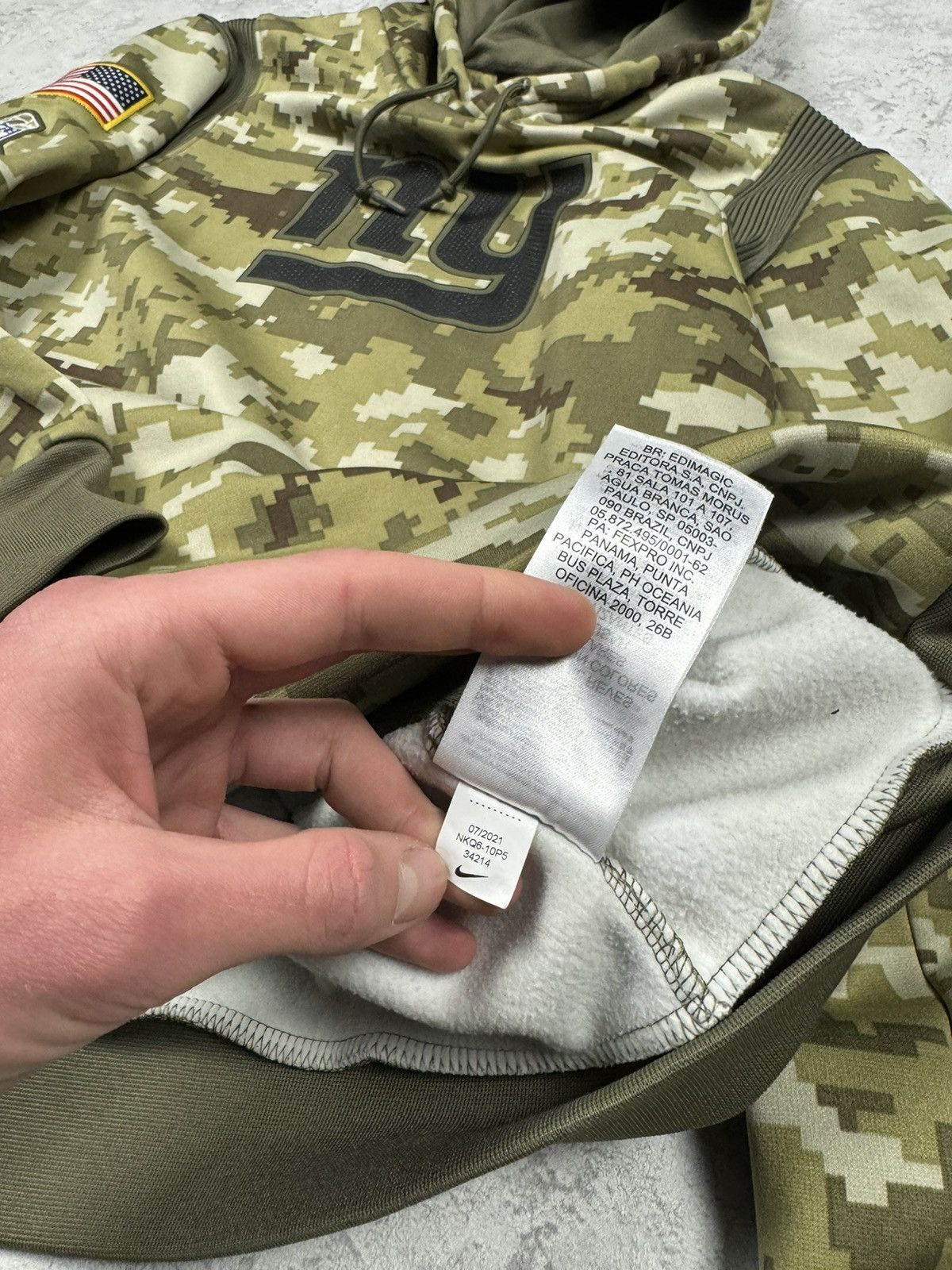 NFL Nike New York Giants Salute To Service Hoodie Camo Size M Size US M / EU 48-50 / 2 - 17 Thumbnail