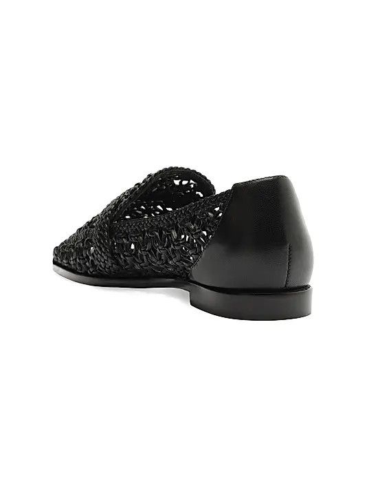 Alexandre Birman os11x1225 Jane Tresse Woven Leather Loafers in Black Size US 11 / IT 41 - 4 Thumbnail