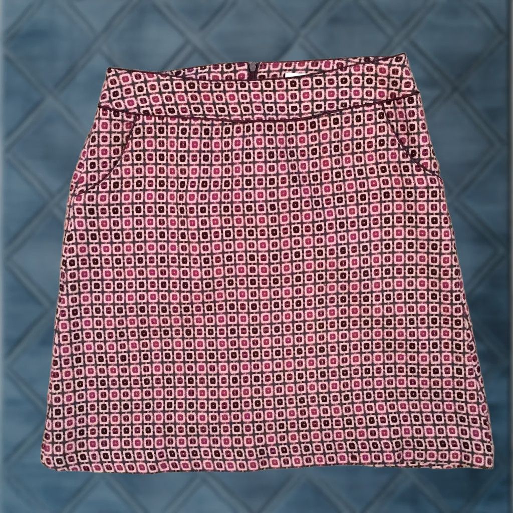 Worthington Worthington Skirt Pink Geometric Knee Length Lined A-Line 10 Women Size 32" / US 10 / IT 46 - 1 Thumbnail