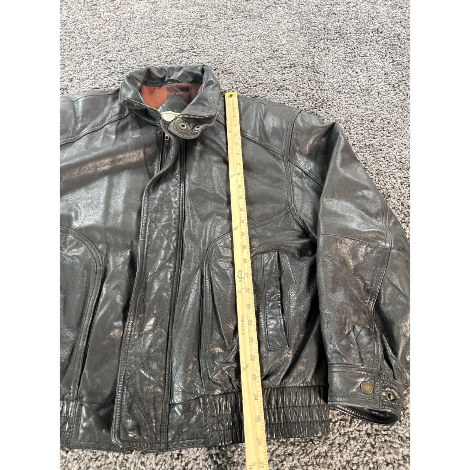 Vintage VINTAGE John Ashford Leather Bomber Jacket Mens L Black 90s Flight Aviator Lined Full Zip Pockets Size US L / EU 52-54 / 3 - 2 Thumbnail