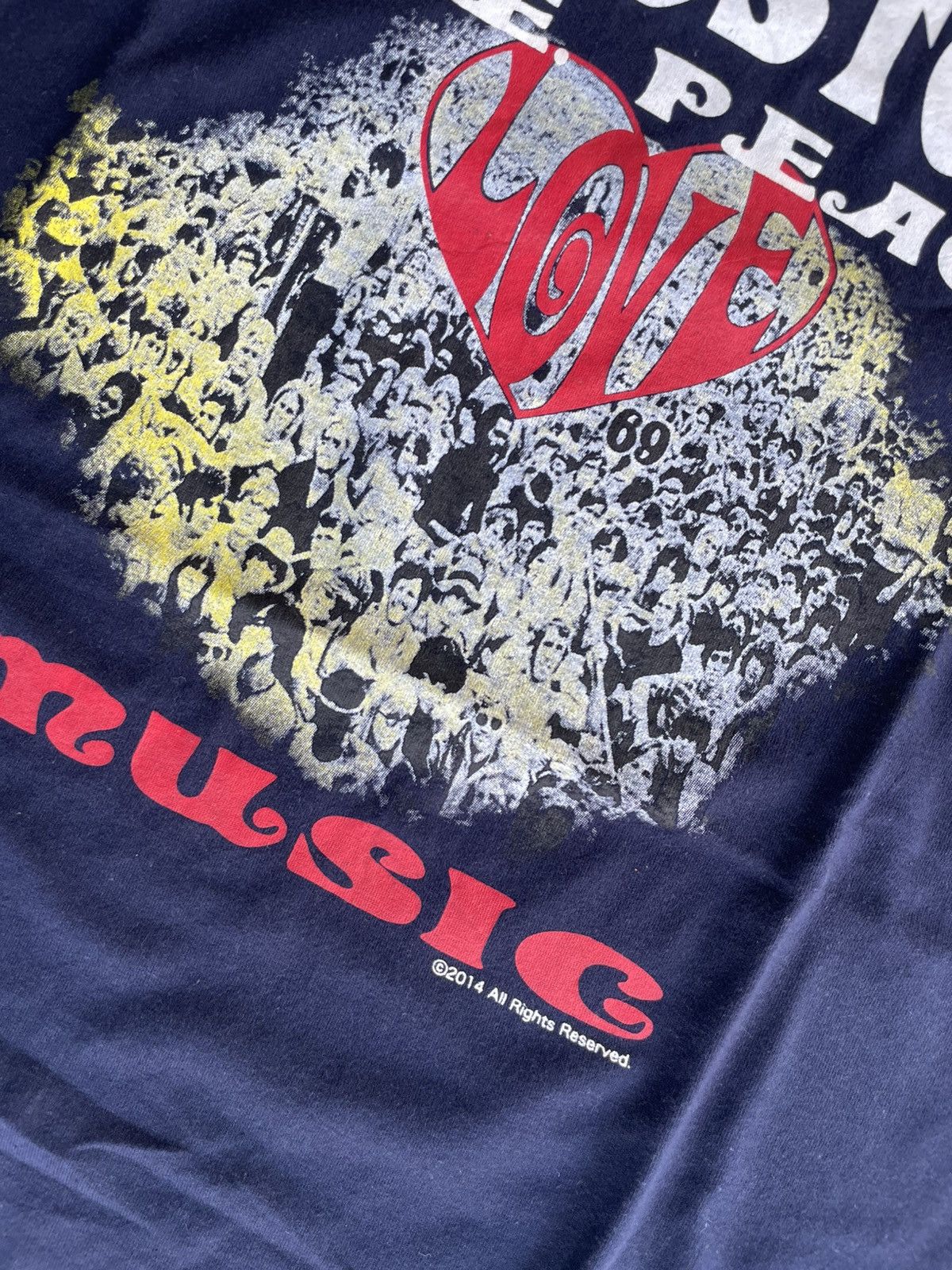 Band Tees Woodstock Love Peace Music Radio Days ©2014 Size US XXL / EU 58 / 5 - 5 Thumbnail