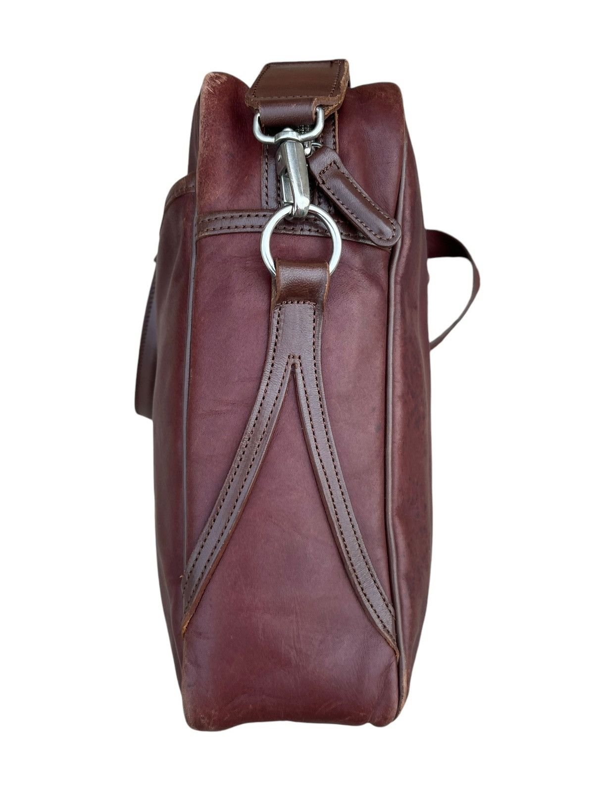 Japanese Brand × Leather Somes Saddle Japan Distressed Patina Leather 2 Way Bag Size ONE SIZE - 12 Thumbnail