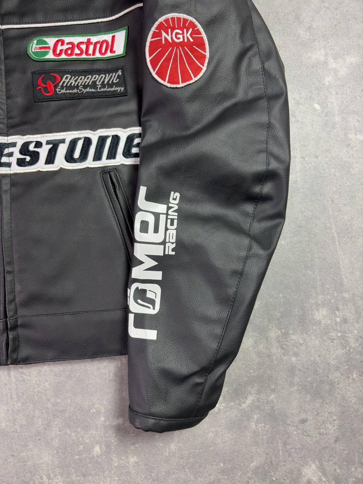 NASCAR Roleff Bridgestone Castrol Logos Racing Jacket Moto PVC M Size US M / EU 48-50 / 2 - 6 Thumbnail