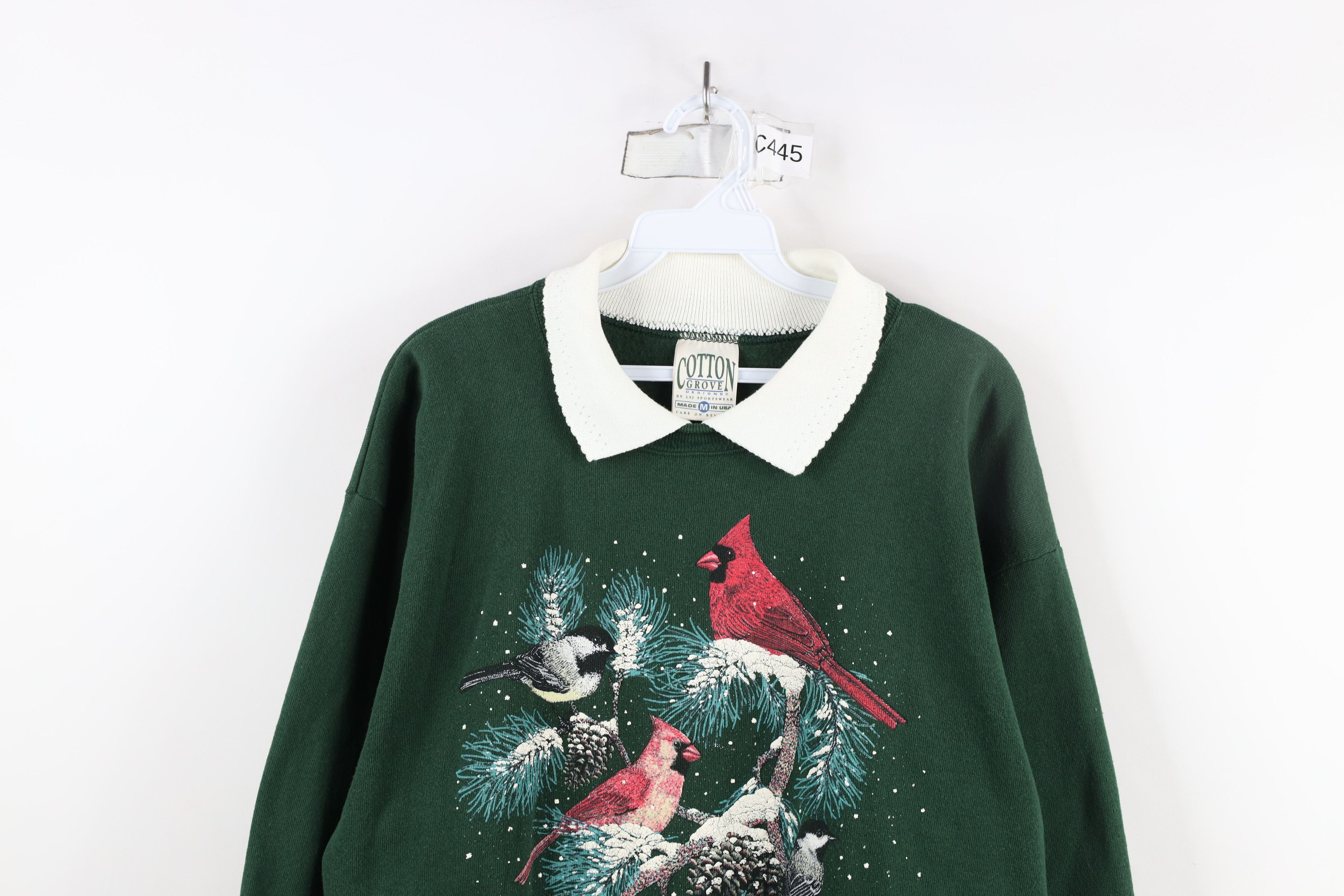 Vintage Vintage 90s Streetwear Snow Birds Collared Sweatshirt USA Size M / US 6-8 / IT 42-44 - 2 Thumbnail