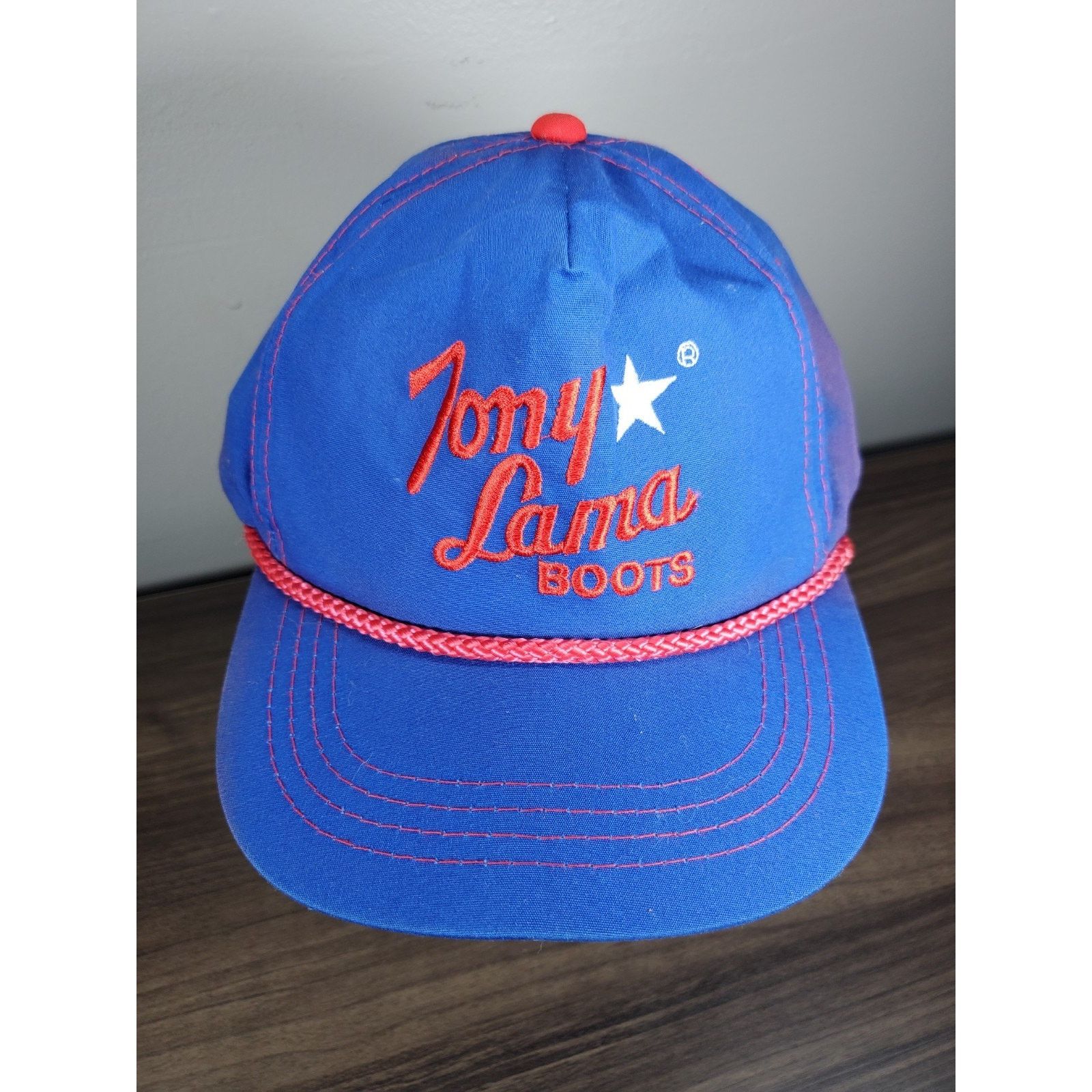 Tony Lama × Vintage Tony Lama Boots Snapback Hat Blue Cap Red Rope Green Bill Size ONE SIZE - 4 Thumbnail