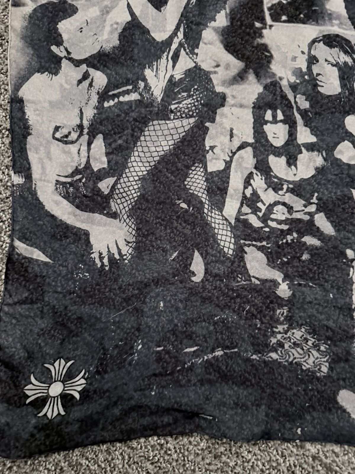 Chrome Hearts Chrome Heart Rolling Stones silk scarf Size ONE SIZE - 3 Thumbnail