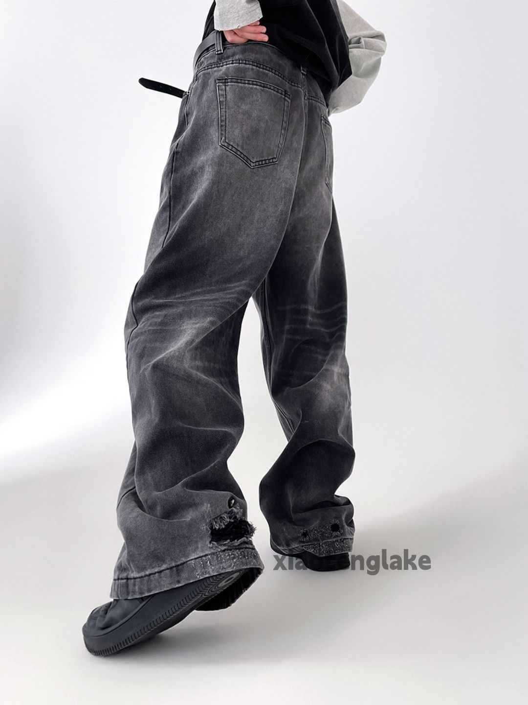 Jean × Vintage washed faded cleanfit yuppie loose baggy jeans Size US 32 / EU 48 - 3 Thumbnail