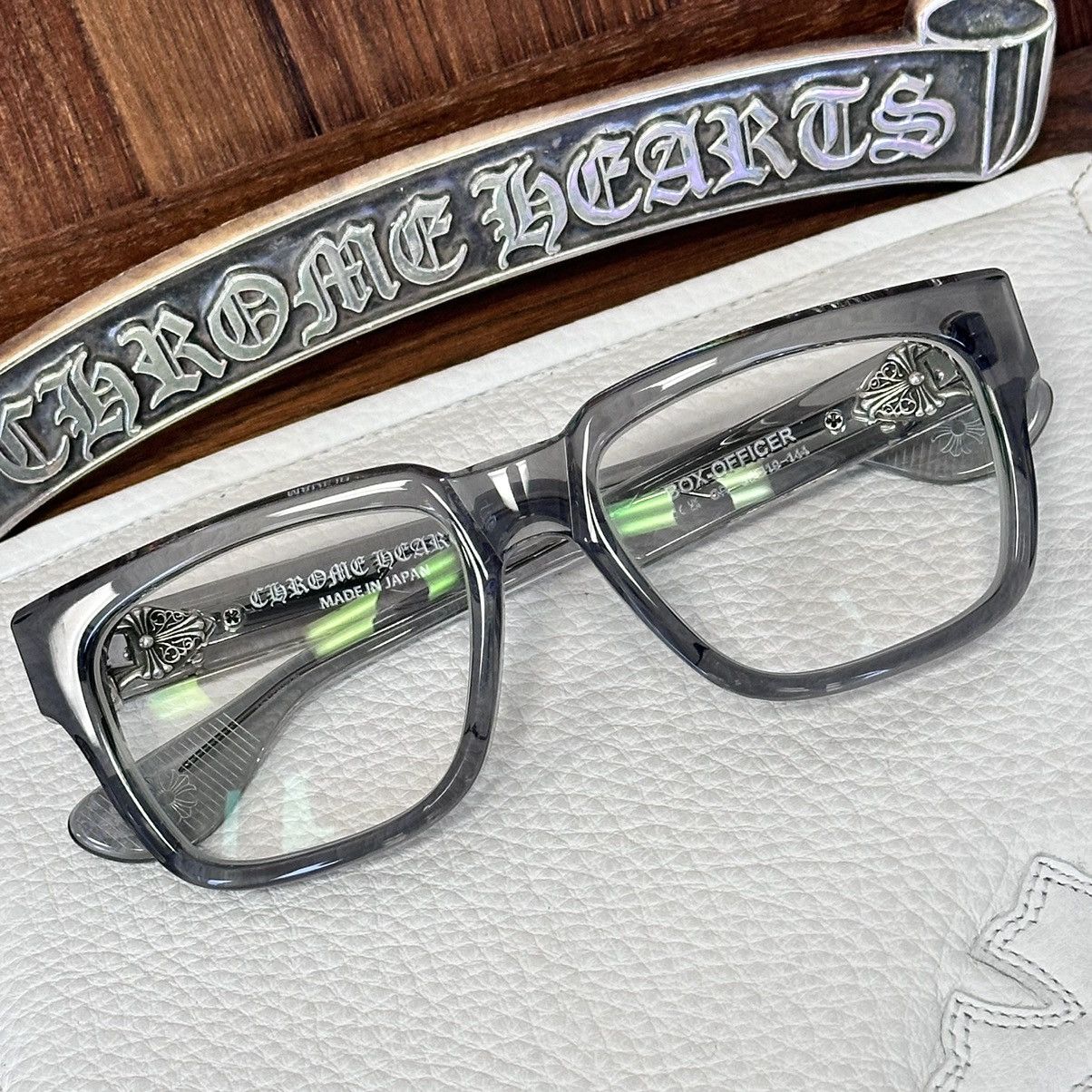 Pre-owned Chrome Hearts Box Officer Glasses In Blue