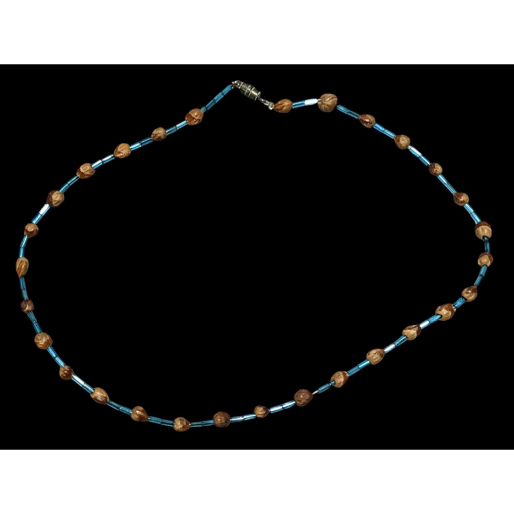 Other Casual Hippie Blue And Brown Seed Beaded Necklace Size ONE SIZE - 1 Thumbnail