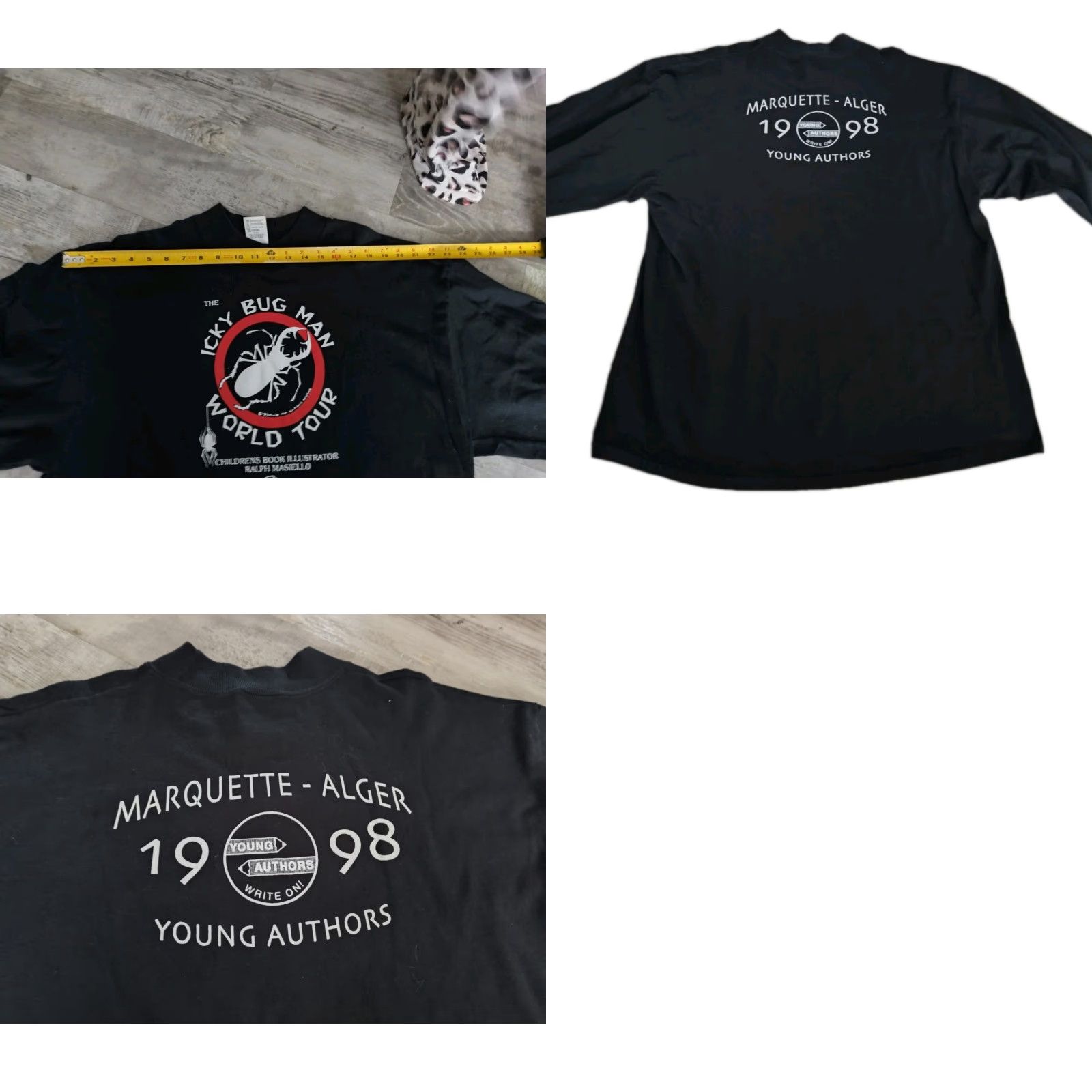 Vintage VINTAGE Cotton Deluxe Sweatshirt Men XL Black All Seasons Graphic Print Icky Bug Man USA 90s Rare Size US XL / EU 56 / 4 - 8 Thumbnail
