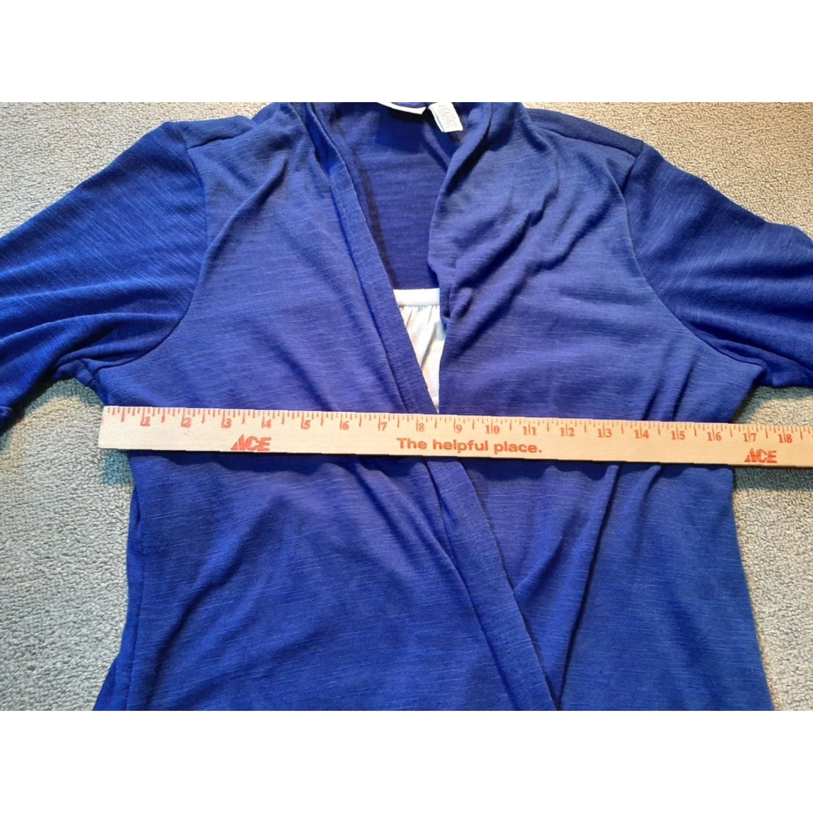 Vintage Kim Rogers Open Front Cardigan Petite Large P L Blue Short Sleeve Shirt Women Size L / US 10 / IT 46 - 5 Thumbnail