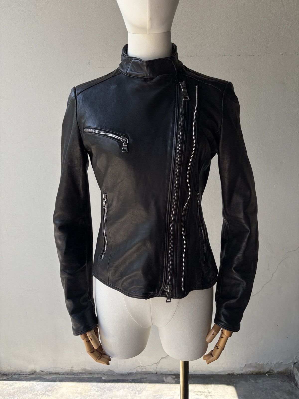 Prada Prada sport vintage leather biker zip jacket Size ONE SIZE - 7 Thumbnail