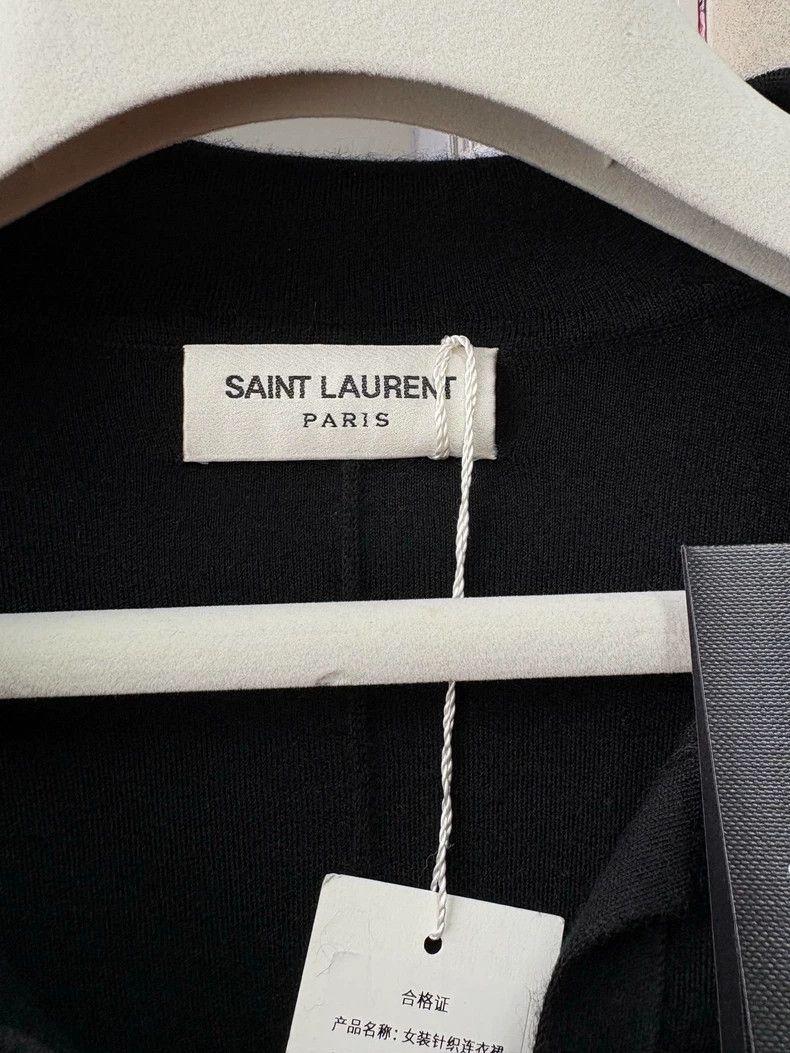 Saint Laurent Paris Black Knit Dress with Cross Ties by Saint Laurent-2506 Size M / US 6-8 / IT 42-44 - 5 Thumbnail