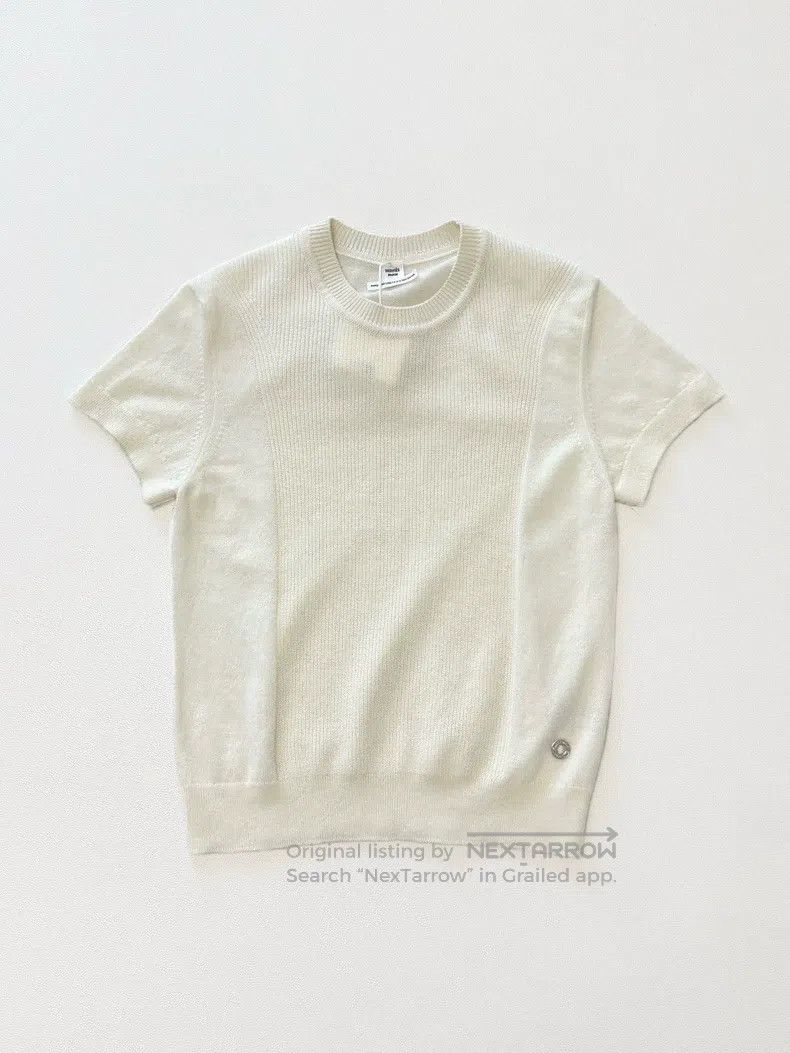 Hermes Hermes Ivory Short Sleeve Knit, 100% Cashmere Size S / US 4 / IT 40 - 3 Thumbnail