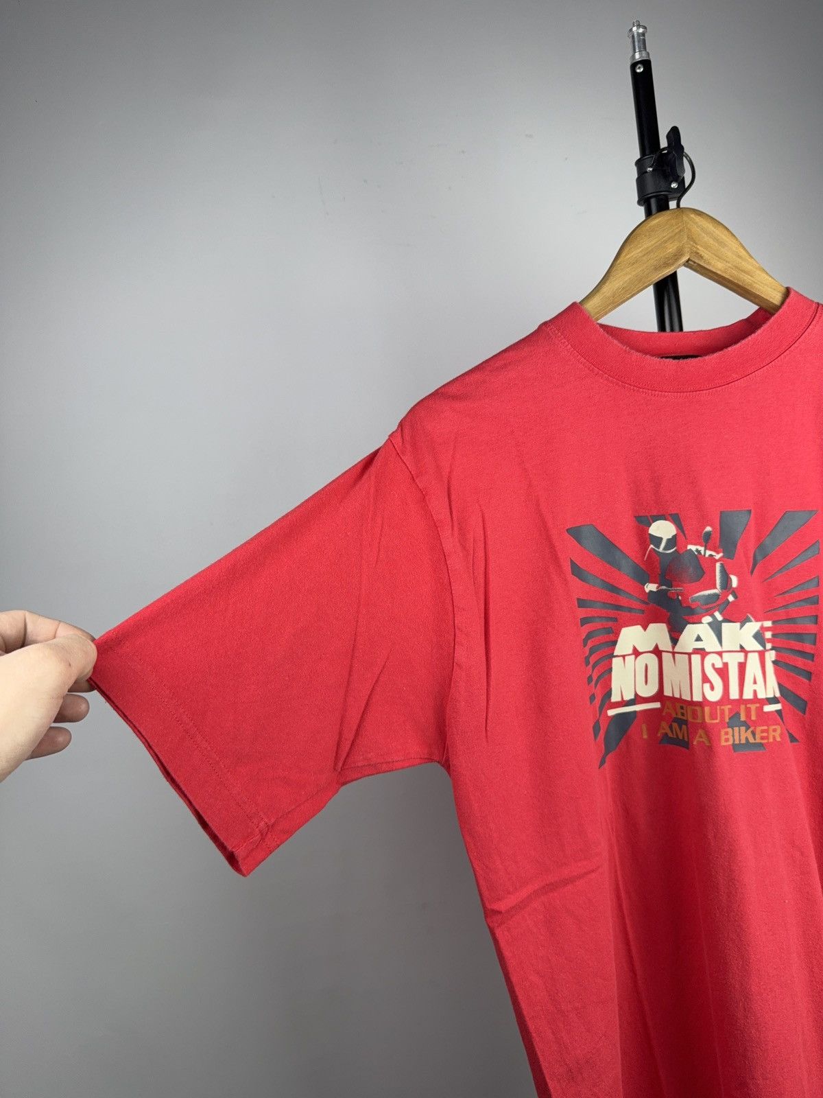 Vintage Biker Moto Graphic Tee Make No Mistake Rider Shirt Size US L / EU 52-54 / 3 - 2 Thumbnail