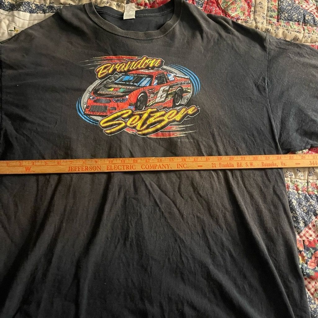 Gildan Brandon Setzer vtg Gildan Black Graphic T-Shirt size L Size US XL / EU 56 / 4 - 3 Thumbnail