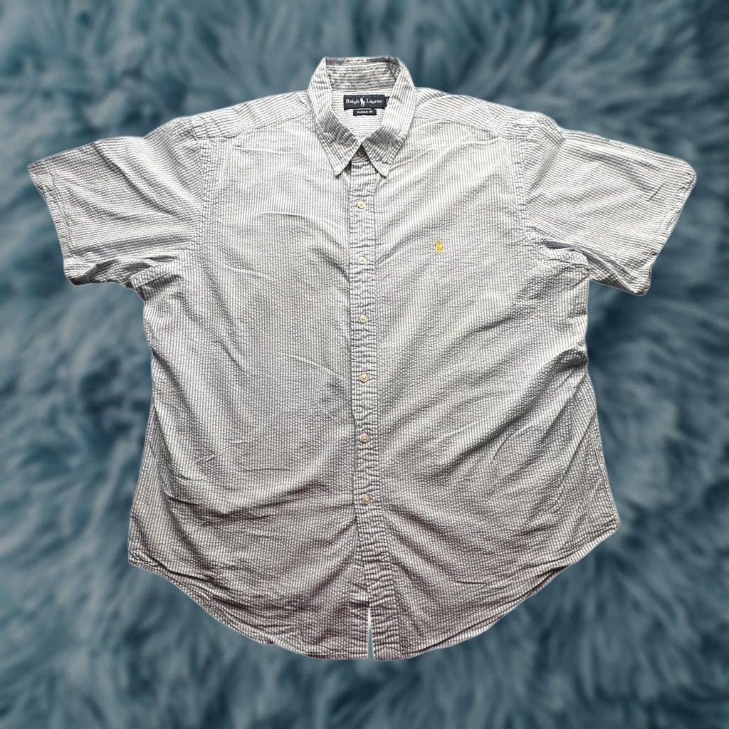 Ralph Lauren Ralph Lauren Button-Up Shirt Mens 2XL Short Sleeve Pinstripe Blue Classic Fit Polo Pony Striped Casual Formal Travel Men Size US XXL / EU 58 / 5 - 1 Thumbnail