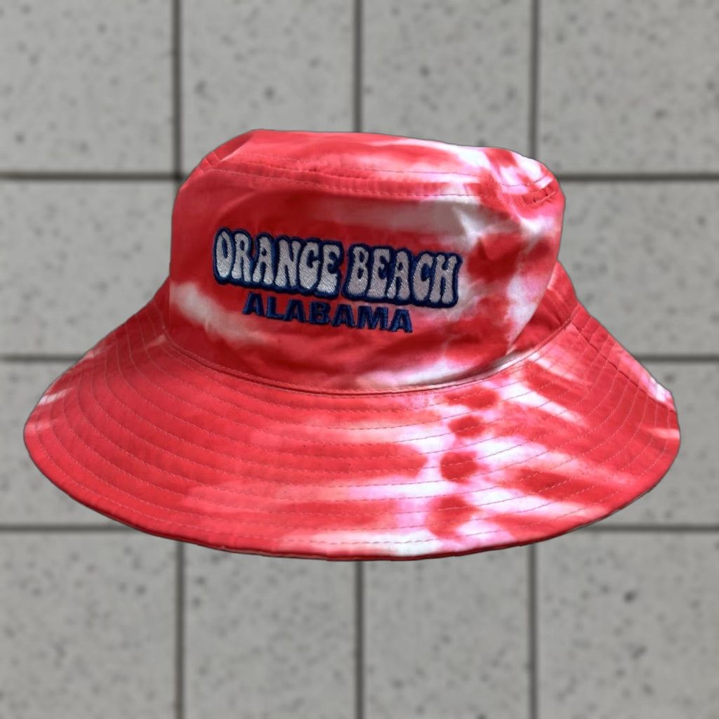 Vintage Alvin’s Island Bucket Hat Tie Dye Red Orange Beach Alabama One Size Men Beach Size ONE SIZE - 1 Thumbnail