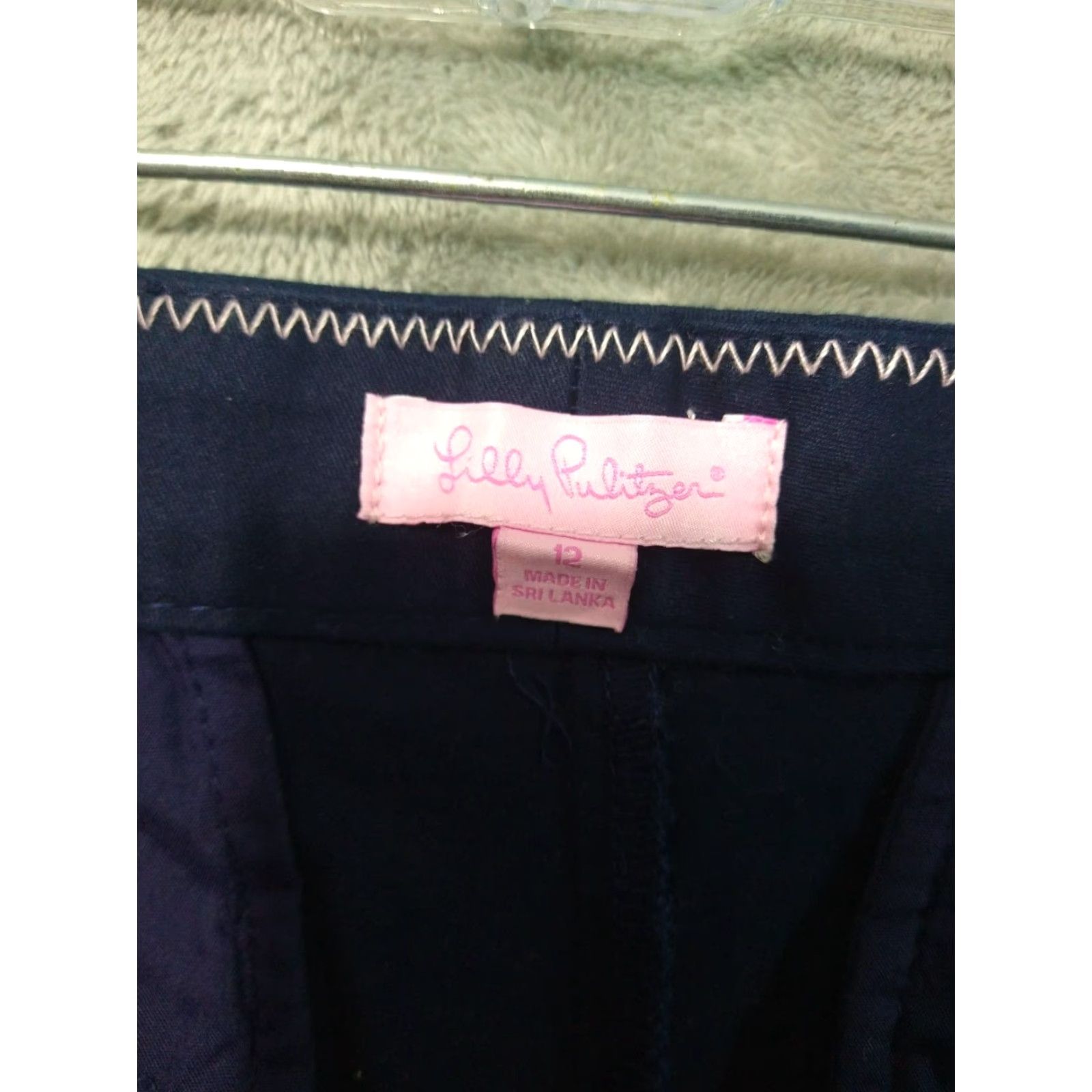 Lilly Pulitzer Lilly Pulitzer Pants Womens 12 Navy Blue Chino Mid Rise Trouser Cotton Preppy Size 34" / US 12 / IT 48 - 7 Thumbnail