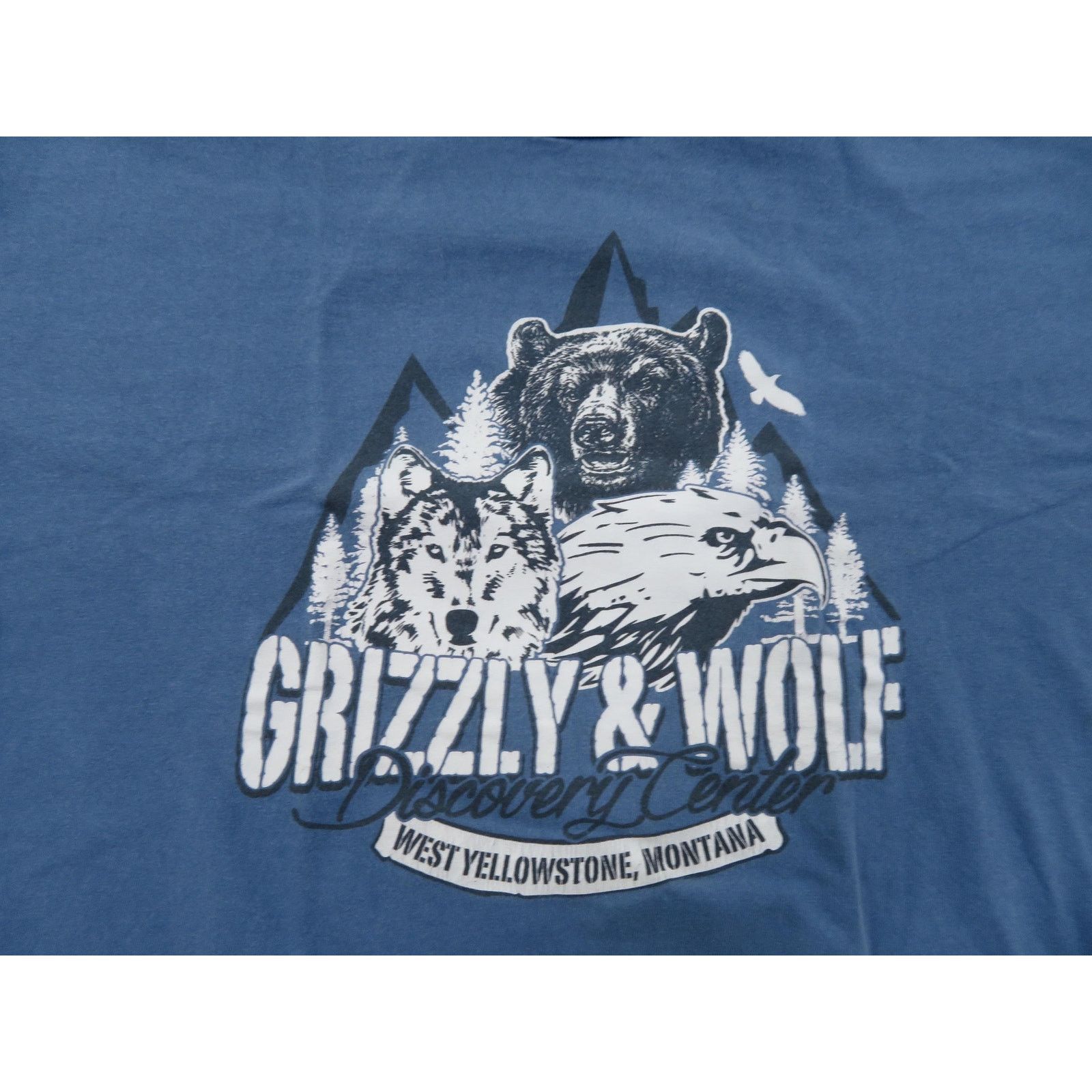 Other Grizzly Wolf Eagle Graphic T-shirt, Blue Sz XL Vintage Size US XL / EU 56 / 4 - 3 Thumbnail