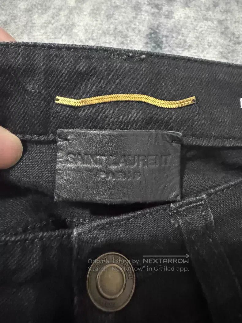 Saint Laurent Paris Saint Laurent Paris Embroidered Slogan Faded Patchwork Den Size US 26 / EU 42 - 5 Thumbnail