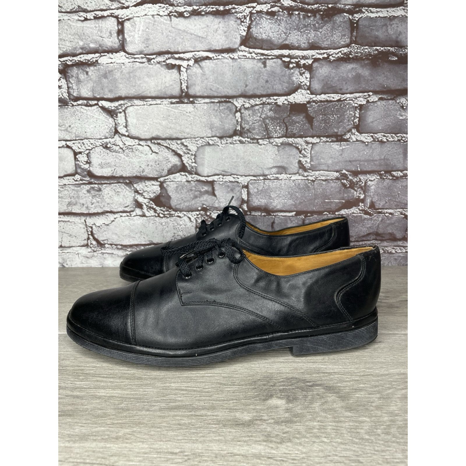 Other Michel Lazardi Black Leather Cap Toe Oxfords Lace Shoes Men Size US 11.5 / EU 44-45 - 1 Thumbnail