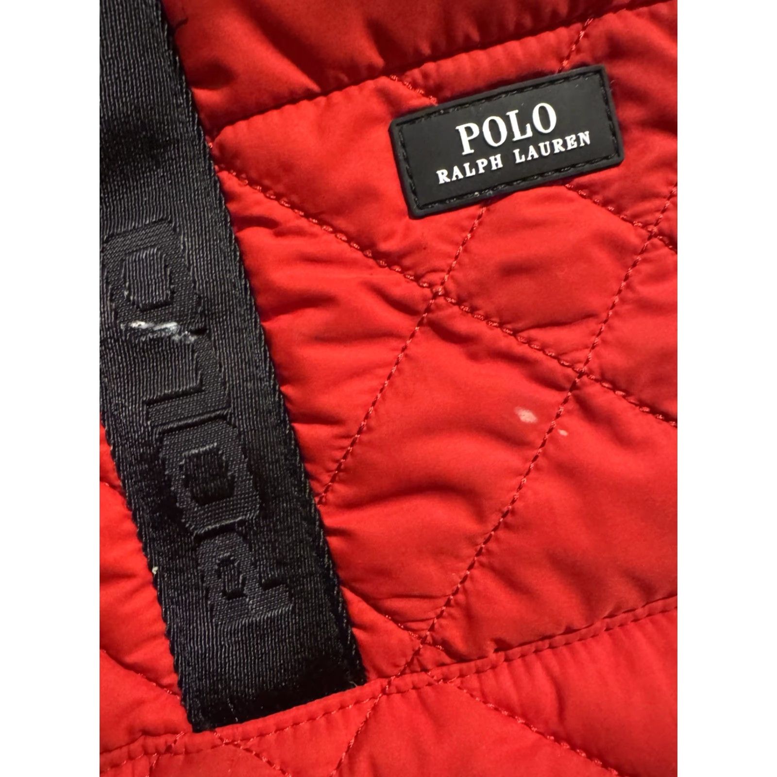 Polo Ralph Lauren Polo Ralph Lauren Red Quilted Puffer Tote Bag – Logo Webbed Straps Size ONE SIZE - 2 Thumbnail