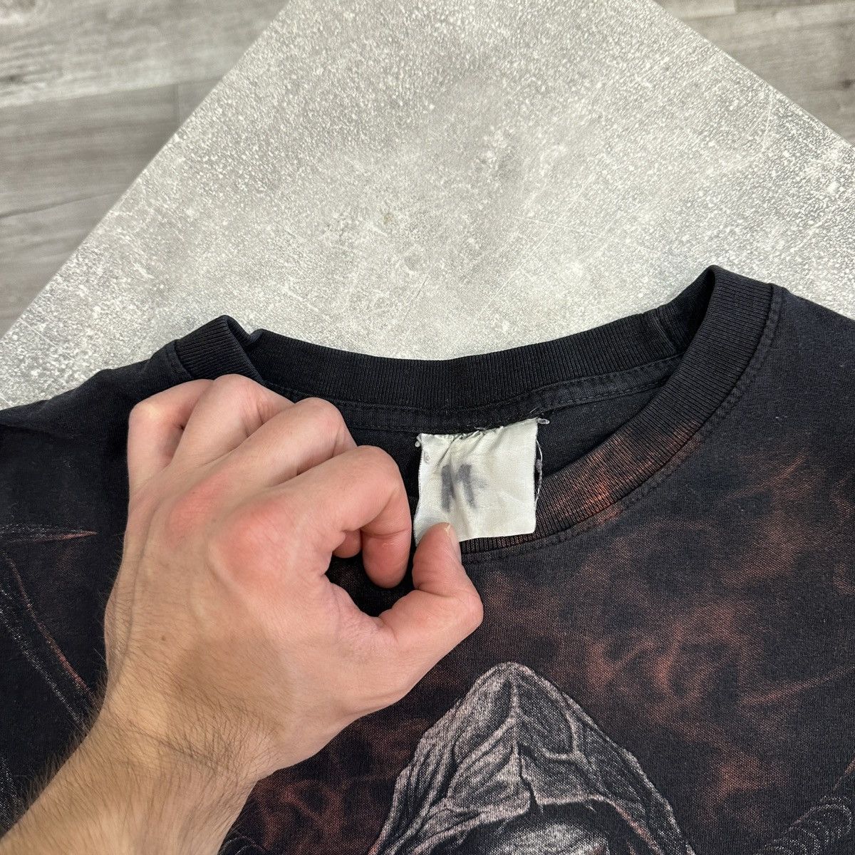 Vintage Vintage 90s Skull Gargoyle AOP tee rare horror hype y2k og Size US XL / EU 56 / 4 - 9 Thumbnail
